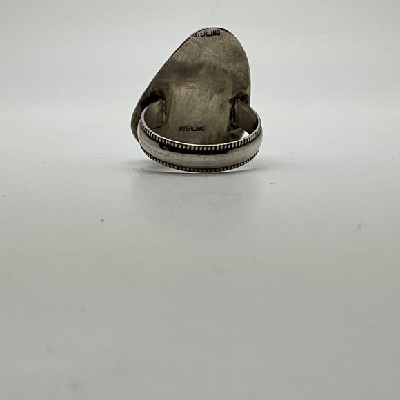 Sterling Silver Turquoise Men's Ring Bezel Set Southwestern Size 11.5 - Picture 4 of 6